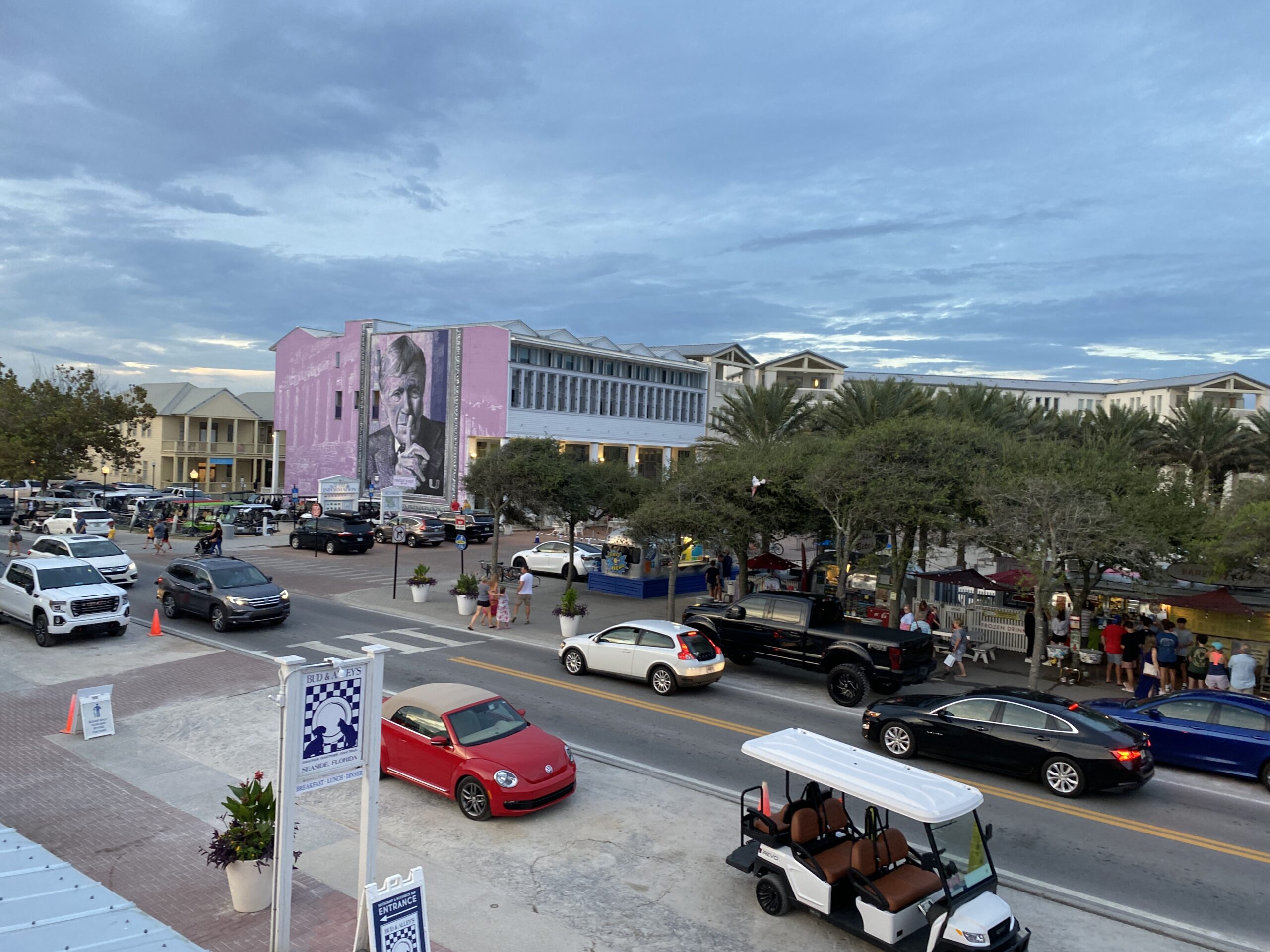 Downtown Seaside Florida with its pastel New Urbanist architecture