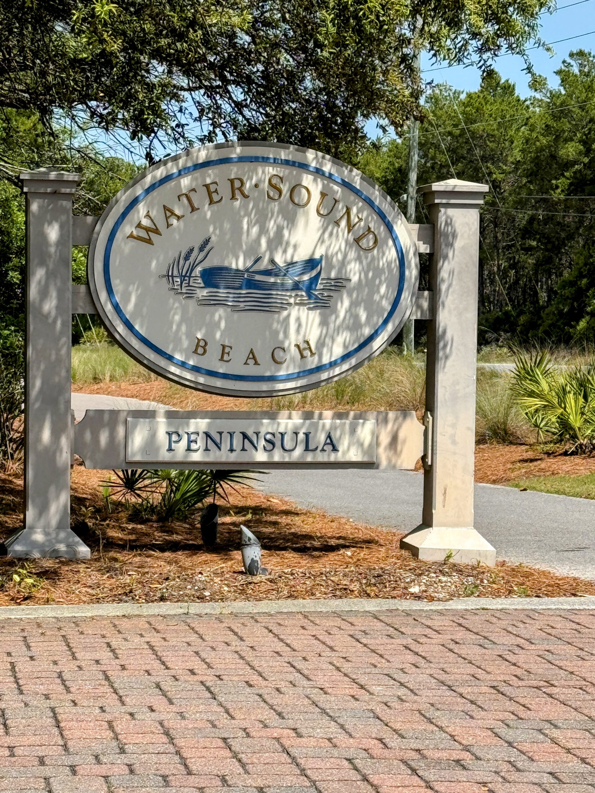 The Watersound Beach Peninsula entrance sign