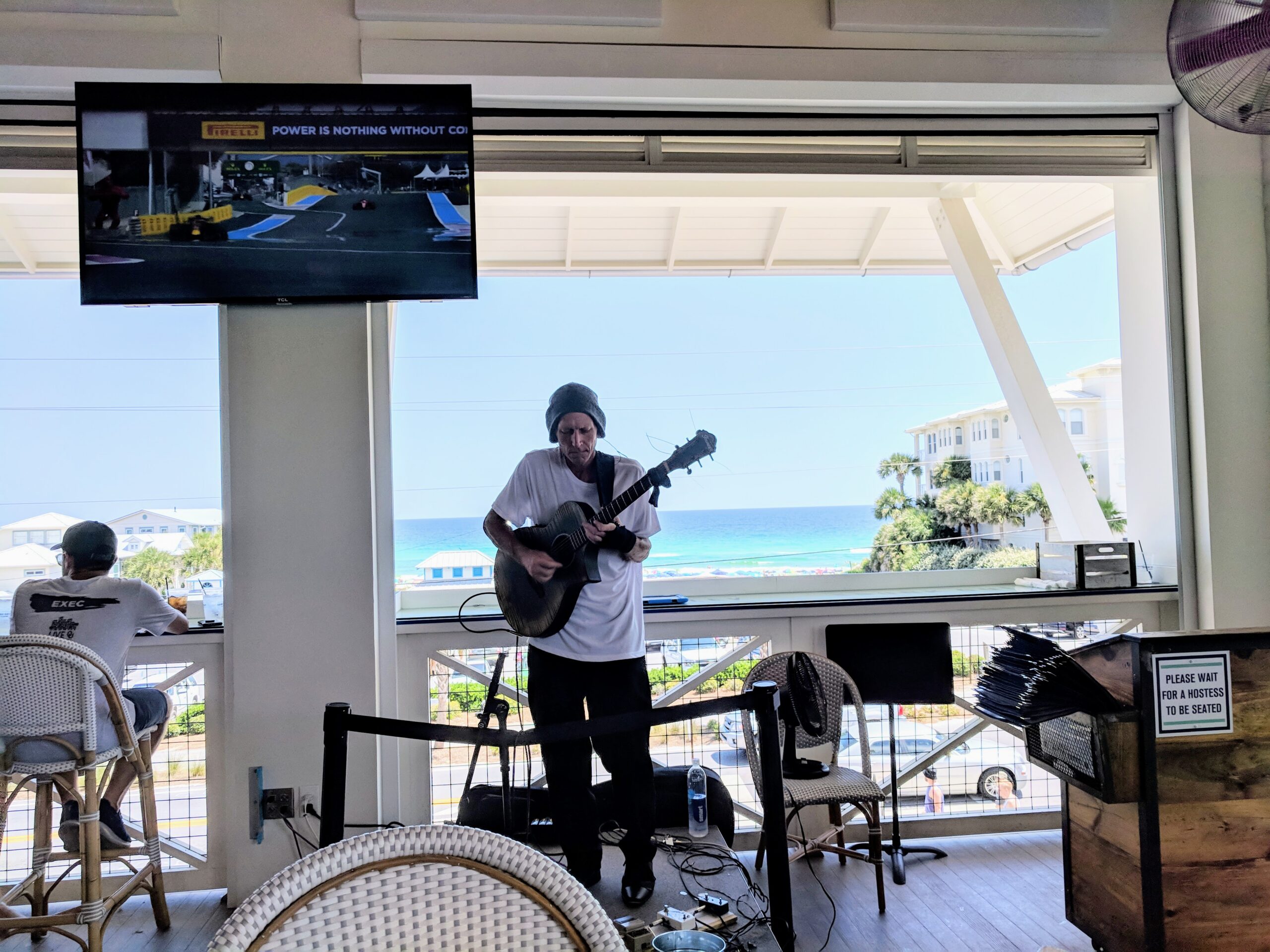 Live music at Shunk Gully overlooking Ed Walline and the Gulf on 30A