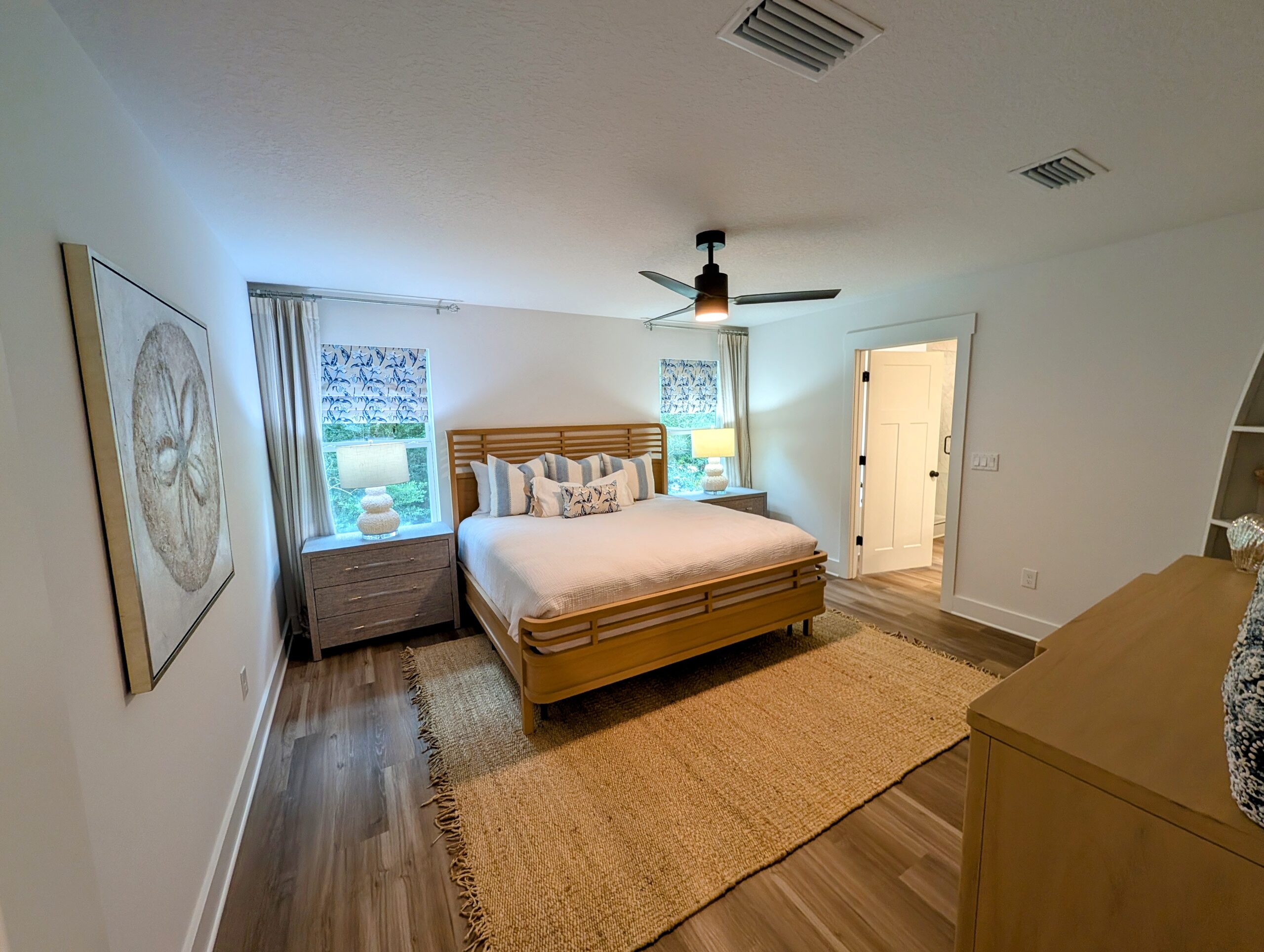 A finished bedroom in a D.R. Horton home
