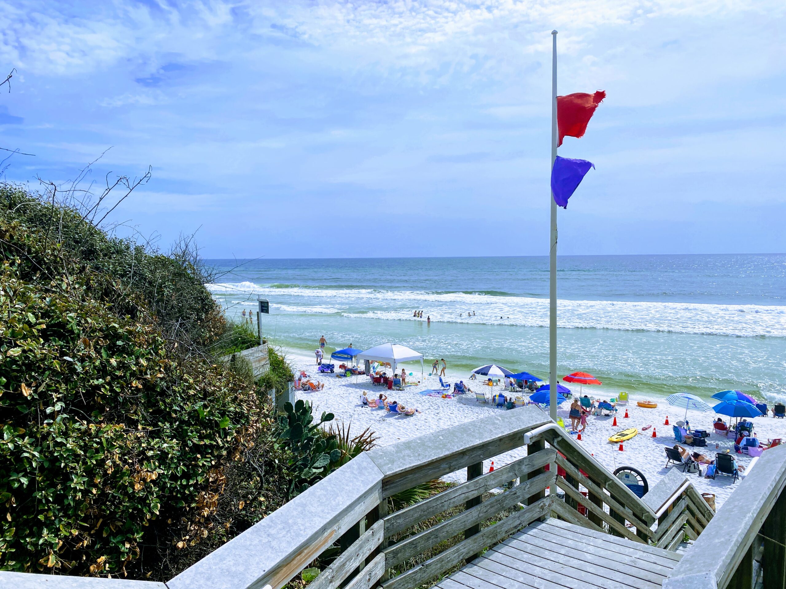 View southeast along the Gulf shoreline at Blue Mountain Beach, Florida
